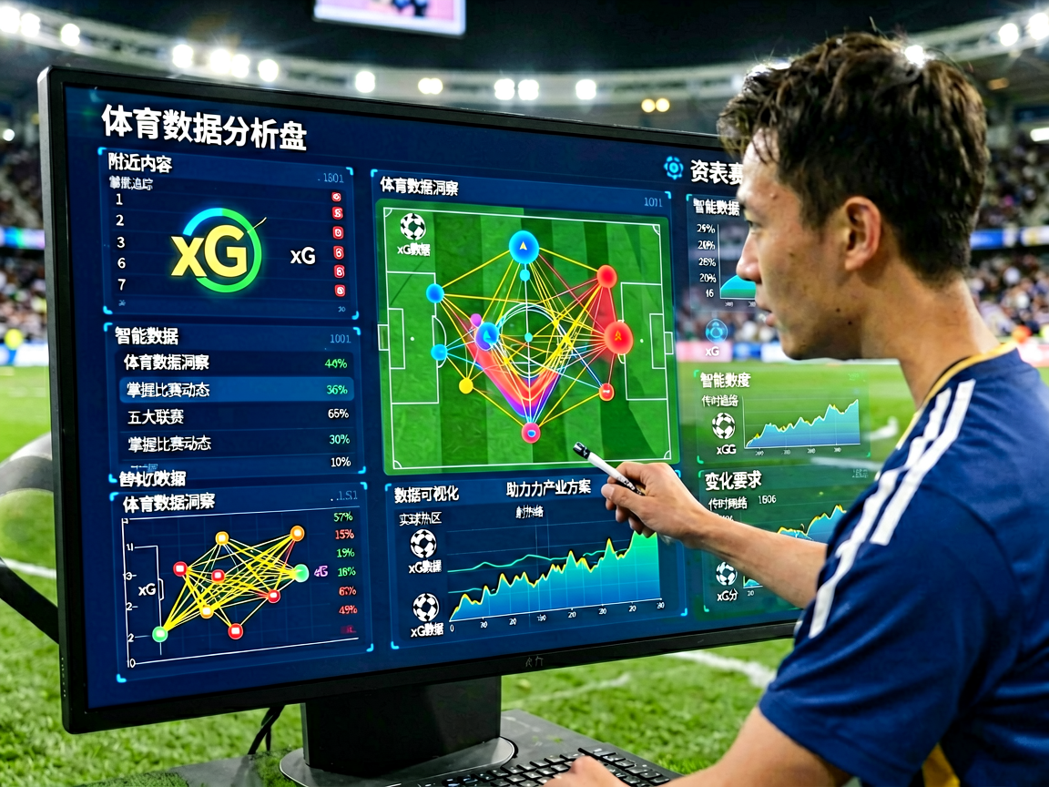 体育数据分析仪表盘，展示比赛统计和趋势图表